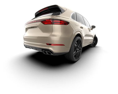 Modern araba beyazda izole edilmiş. arka plan