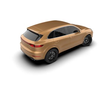 Araba beyaz arka planda izole edilmiş. 3d illüstrasyon