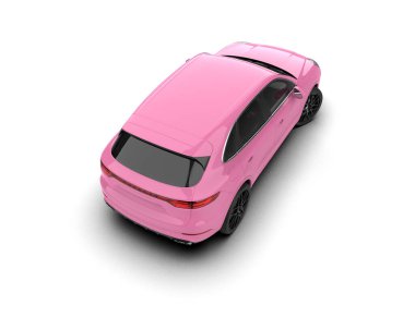 beyaz arkaplanda araba pembesi.