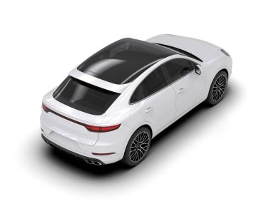 beyaz lüks modern spor araba beyaz arka planda izole