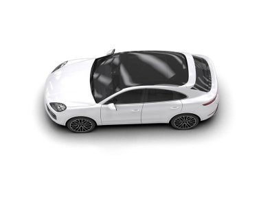 Modern araba arka planda izole edilmiş. 3D görüntüleme - illüstrasyon