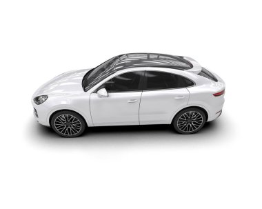 beyaz lüks araba modern cip 3 boyutlu görüntüleme