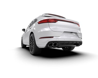 beyaz lüks modern araba - beyaz arka planda arka plan