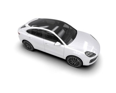 Siyah arka planı olan beyaz modern araba.