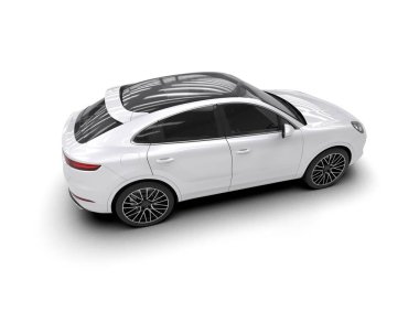 Beyaz arka planda modern bir araba. 3 Boyutlu Hazırlama