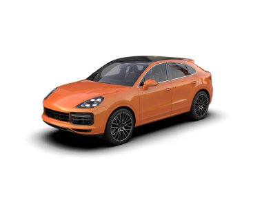 turuncu modern araba - 3D render