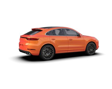 Beyaz arka plan üzerinde izole kırmızı spor araba