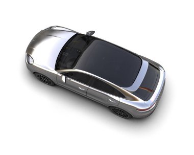 beyaz arka planda modern gümüş araba