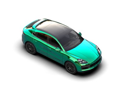 yeşil lüks sedan araba