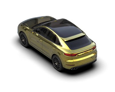 Modern araba beyazda izole edilmiş. 3D görüntüleme - illüstrasyon