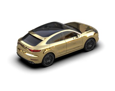 Beyaz arka planda lüks, modern bir araba. 3d illüstrasyon