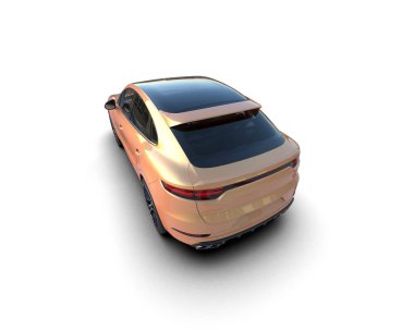 Modern araba beyaz sırtında izole edilmiş.