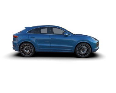 mavi modern spor araba - yan görünüm