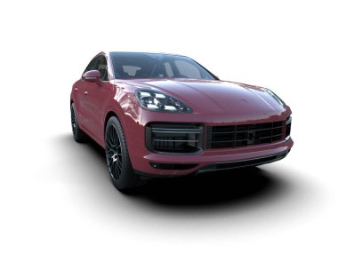 modern araba beyaz arka planda izole edildi. 3 boyutlu görüntüleme