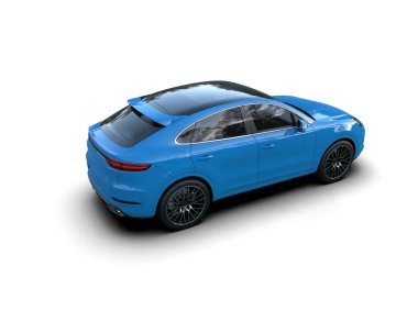 mavi modern araba - yan görünüm