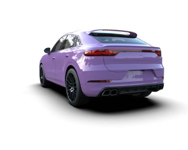 beyaz arkaplanlı modern araba 3 boyutlu çizim