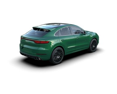 Beyaz arka planda izole edilmiş lüks spor araba. 3d oluşturma.