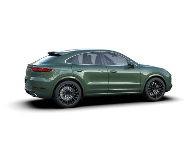 Lüks SUV arka planda izole edilmiş. 3D görüntüleme - illüstrasyon