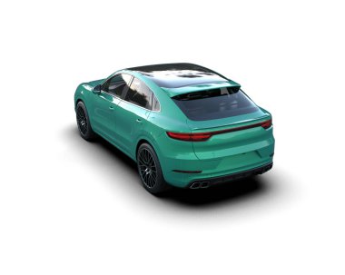 Modern araba arka planda izole edilmiş. 3D görüntüleme - 3D