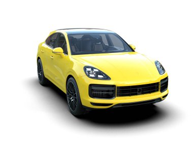 beyaz arkaplanda modern araba