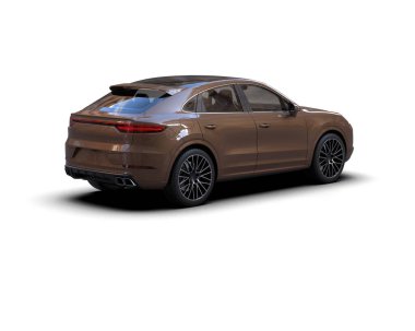 Beyaz arka planda bir araba. 3D görüntüleme - 3d illüstrasyon.