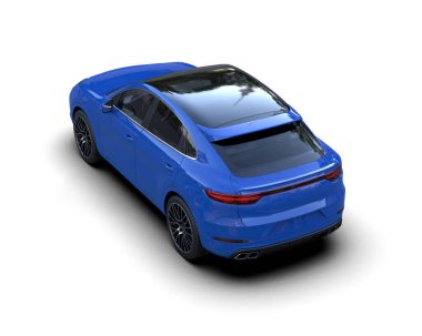 Modern araba beyazda izole edilmiş. 3D görüntüleme - illüstrasyon