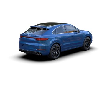 Beyaz arka planda izole edilmiş modern lüks spor araba. 3d oluşturma