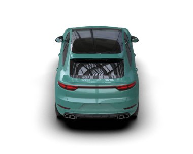 modern araba beyaz arkaplanda izole edildi