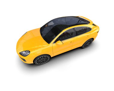 sarı modern araba - arka plan