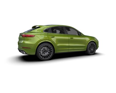 Lüks modern araba beyaz arka planda izole edilmiş - 3 boyutlu görüntüleme