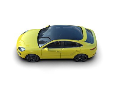 Sarı spor araba - arkadan görünüm