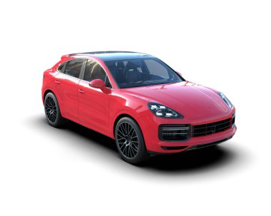 beyaz arka planda modern lüks kırmızı araba