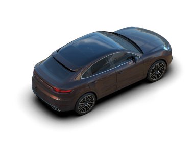 3 boyutlu illüstrasyon. siyah araba beyaz üzerine izole.