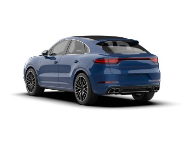 mavi spor araba - 3D illüstrasyon