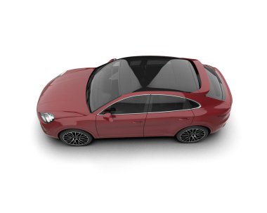 Metnin için boş alanı olan kırmızı araba