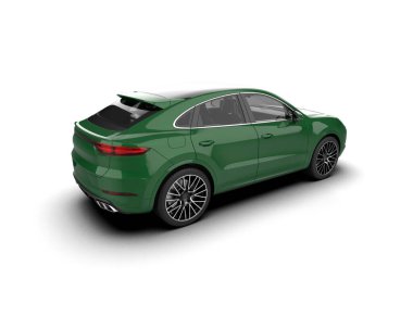 Modern araba beyaz arka planda izole edilmiş. d - oluşturuluyor -