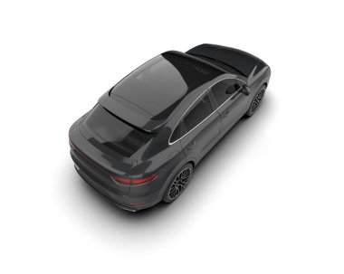 Modern araba beyazda izole edilmiş. 3d oluşturma