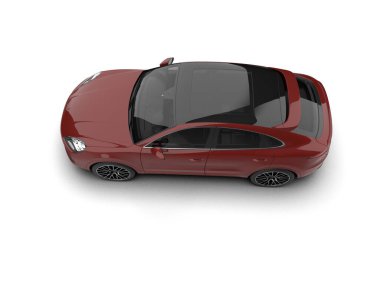Modern kırmızı spor araba - yan görünüm.