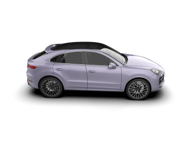 Modern araba beyazda izole edilmiş. 3d oluşturma