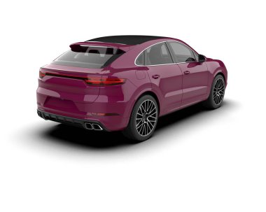 Modern lüks araba beyazdan izole edilmiş. 3d oluşturma