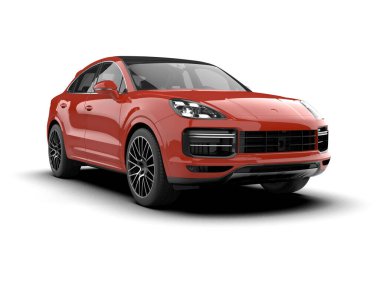 Turuncu lüks bir arabanın çizimi