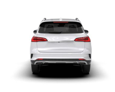 Gerçekçi bir araba. Araba manzaralı. Beyaz arka planda izole edilmiş. 3d resimleme