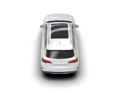 Beyaz arka planda beyaz modern araba.