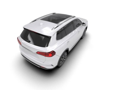 beyaz lüks modern aile SUV - 3D görüntüleme