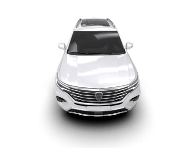 modern araba beyaz arka planda izole edildi. 3 boyutlu çizim - illüstrasyon