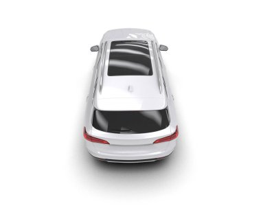 beyaz modern araba geri görüşü. yan görünüm