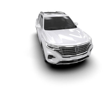 Beyaz, siyah arka planı olan modern bir araba.