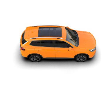 Beyaz arkaplanda izole edilmiş genel bir arabanın 3 boyutlu görüntüsü