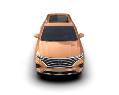 modern SUv beyaz arkaplanda izole edilmiş 3 boyutlu görüntüleme