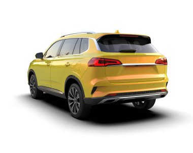 modern SUV arabası beyaz arkaplanda izole edildi.
